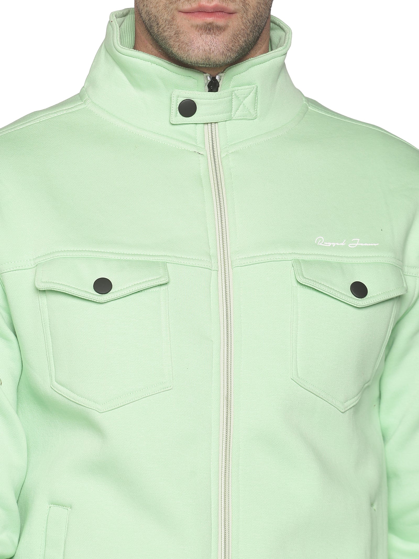 Men Solid Green Sweatshirt