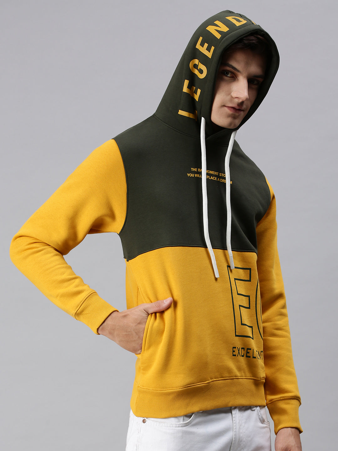 Men Solid Green Sweatshirt