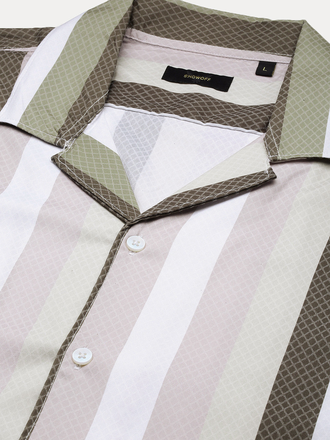 Men Striped Green Relaxed Fit Shirt