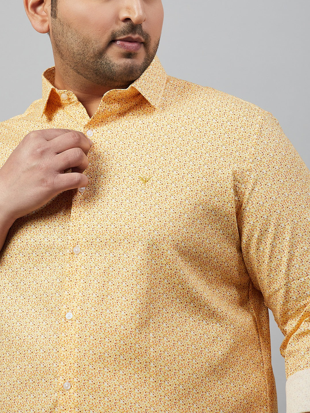 Men Printed Yellow Premium Shirt