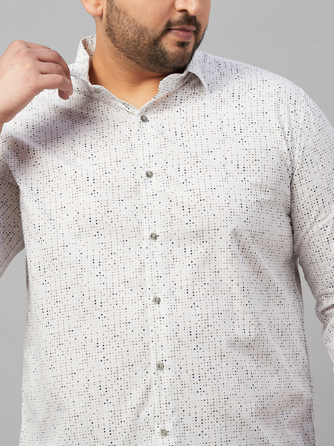 Men Printed White Premium Shirt