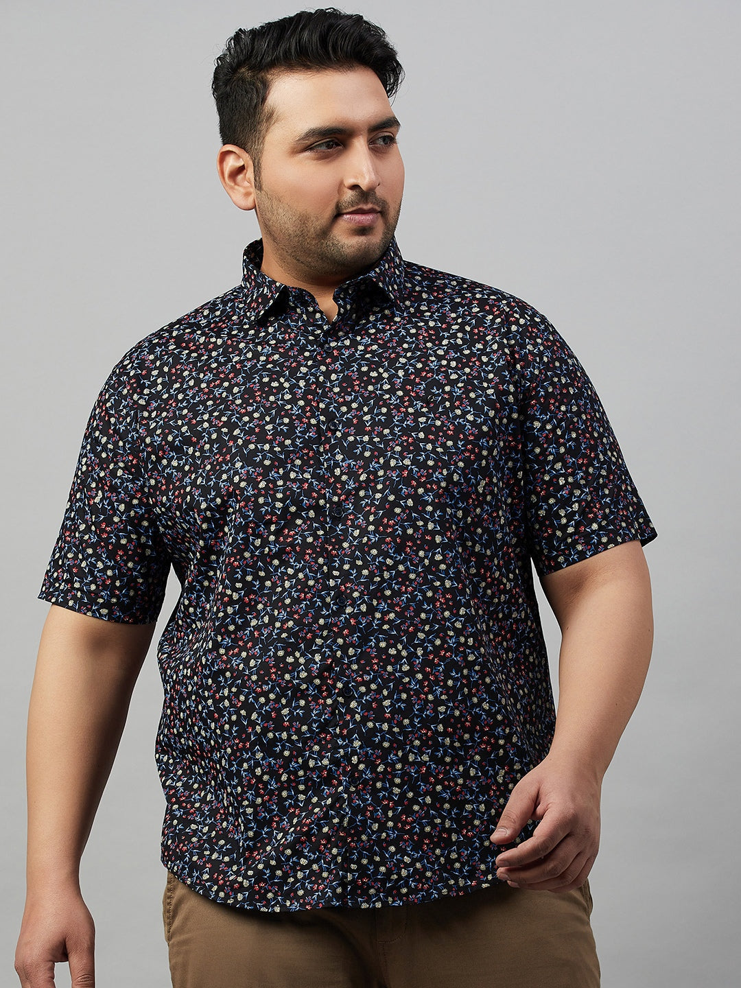 Men Printed Black Premium Shirt