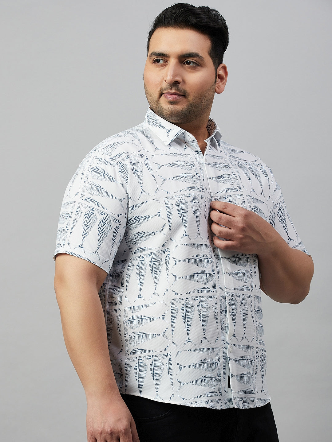 Men Printed White Premium Shirt