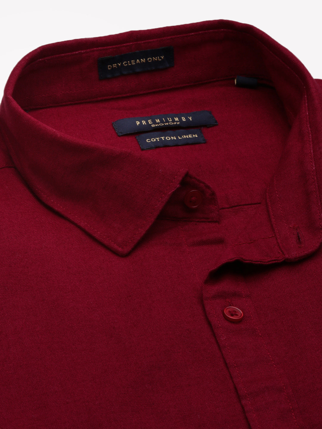 Men Maroon Solid Slim Fit Shirt