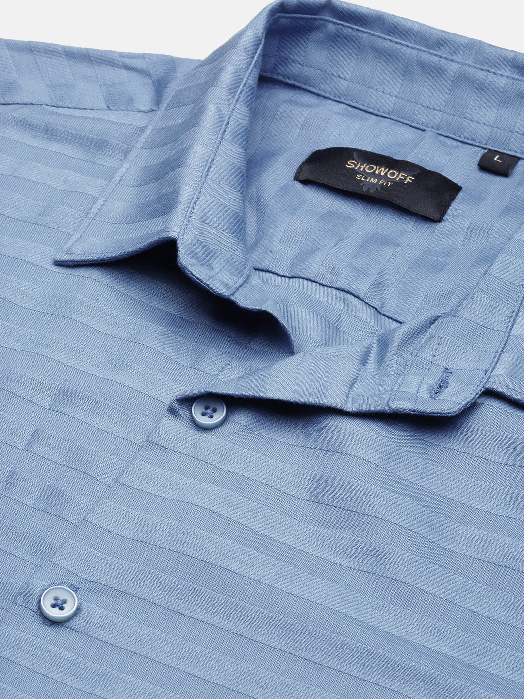 Men Blue Slim Fit Striped Shirt