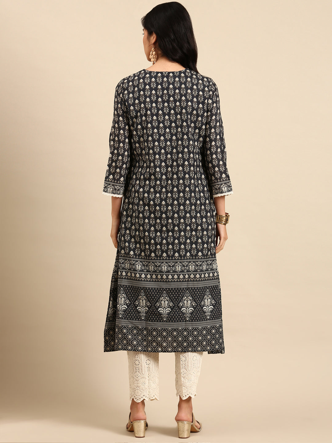 Women Graphic Green A-Line Kurta Set