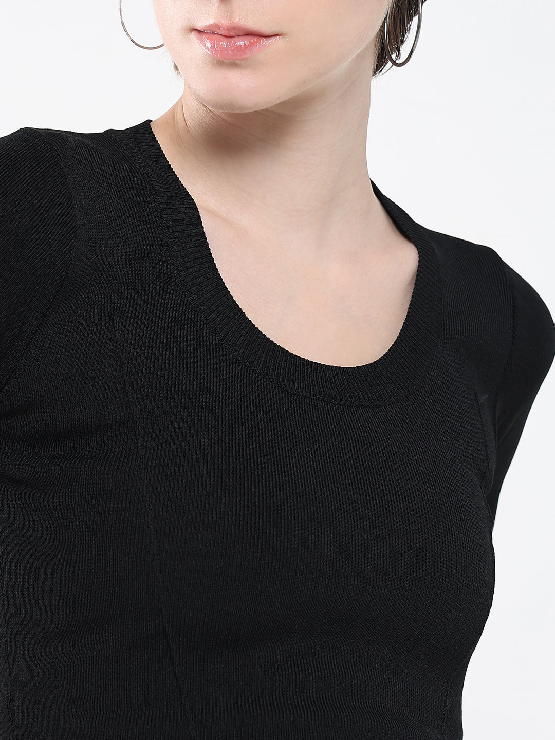 Women Black Solid Top