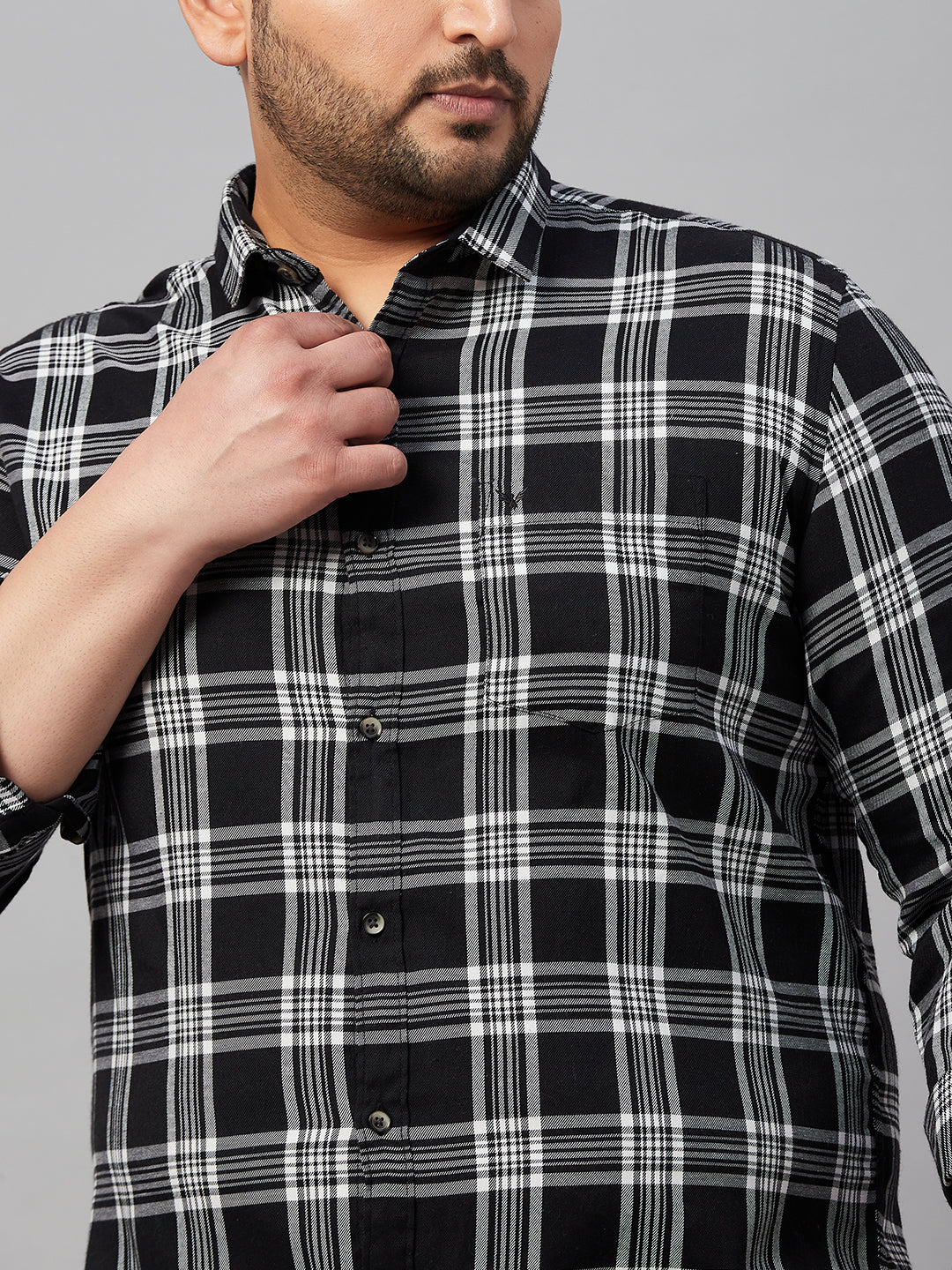 Men Checked Black Classic Shirt