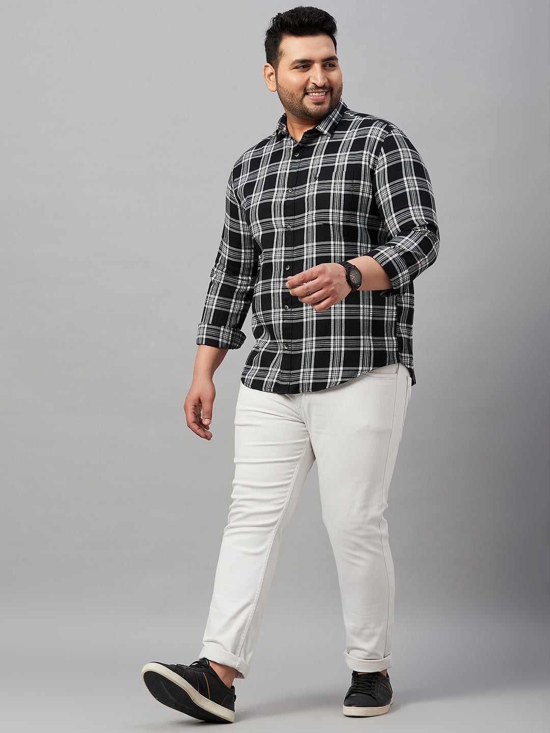 Men Checked Black Classic Shirt