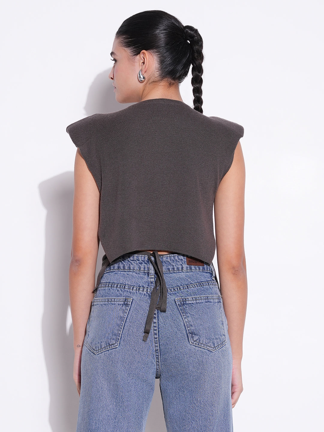 Women Grey Solid Top