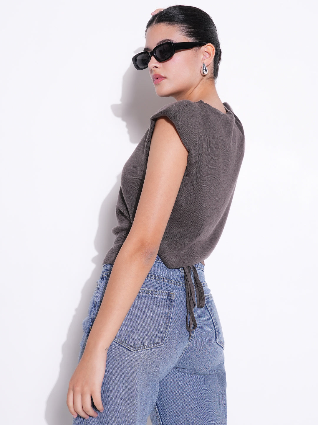 Women Grey Solid Top