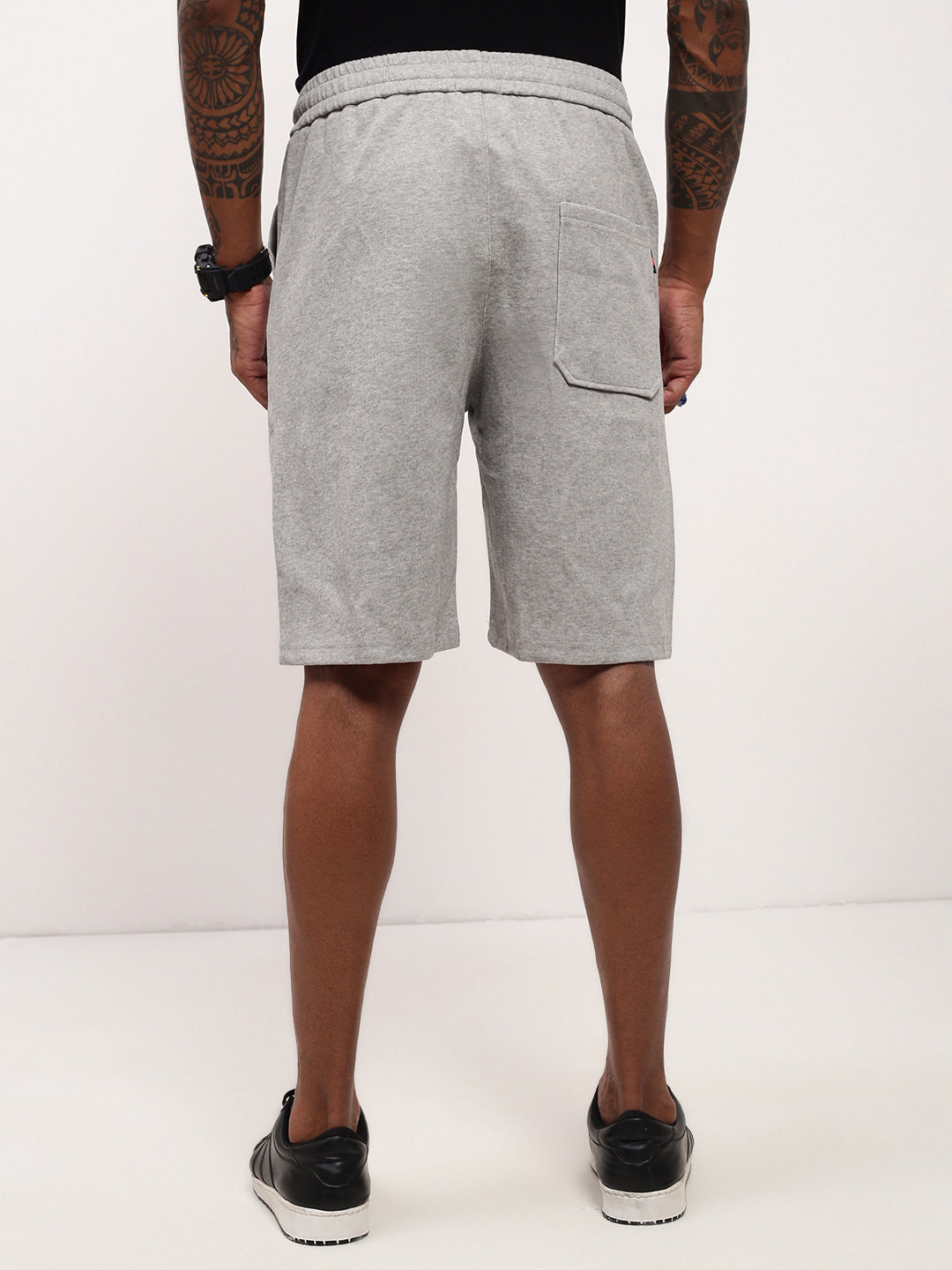 Men Grey Solid Shorts