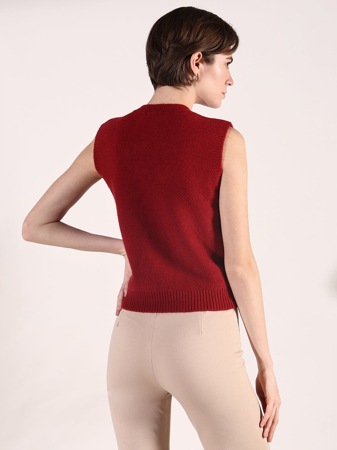 Women Red Solid Top