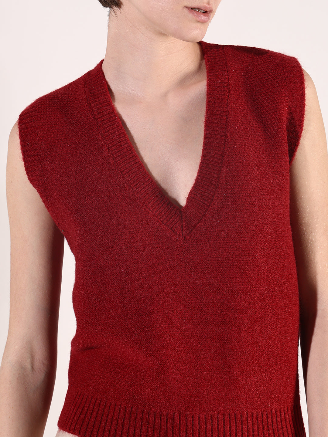 Women Red Solid Top