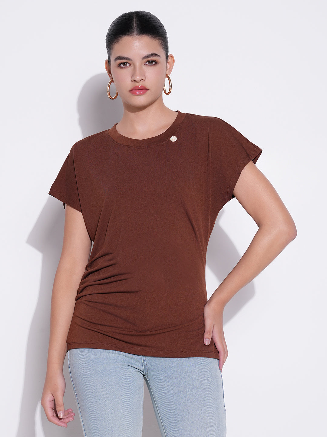 Women Brown Solid Top