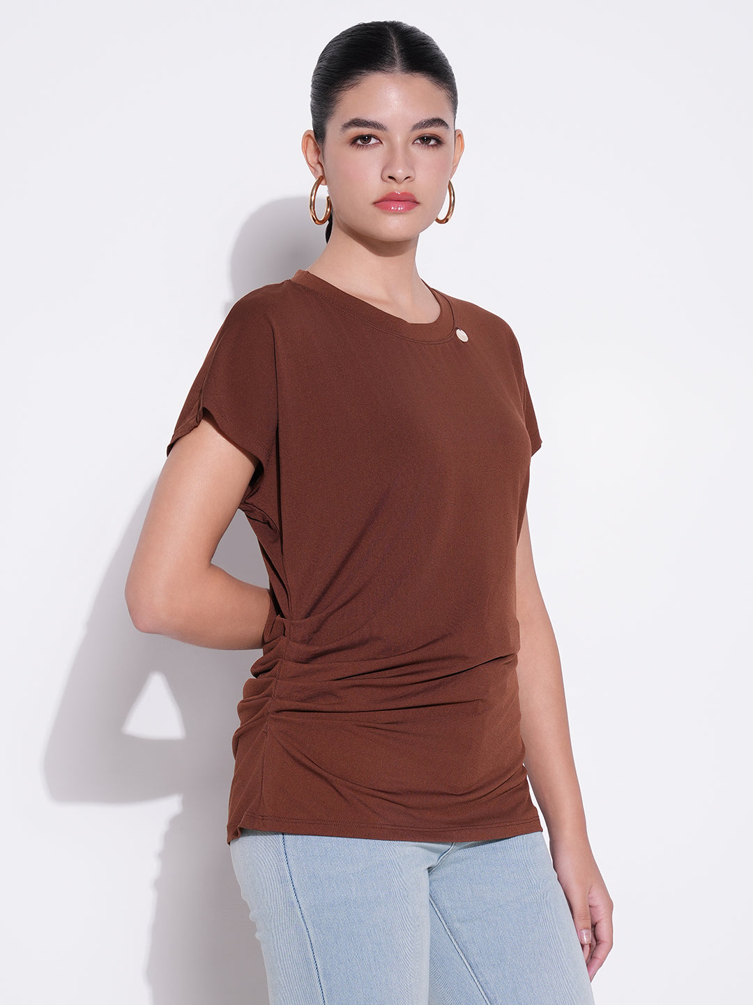 Women Brown Solid Top