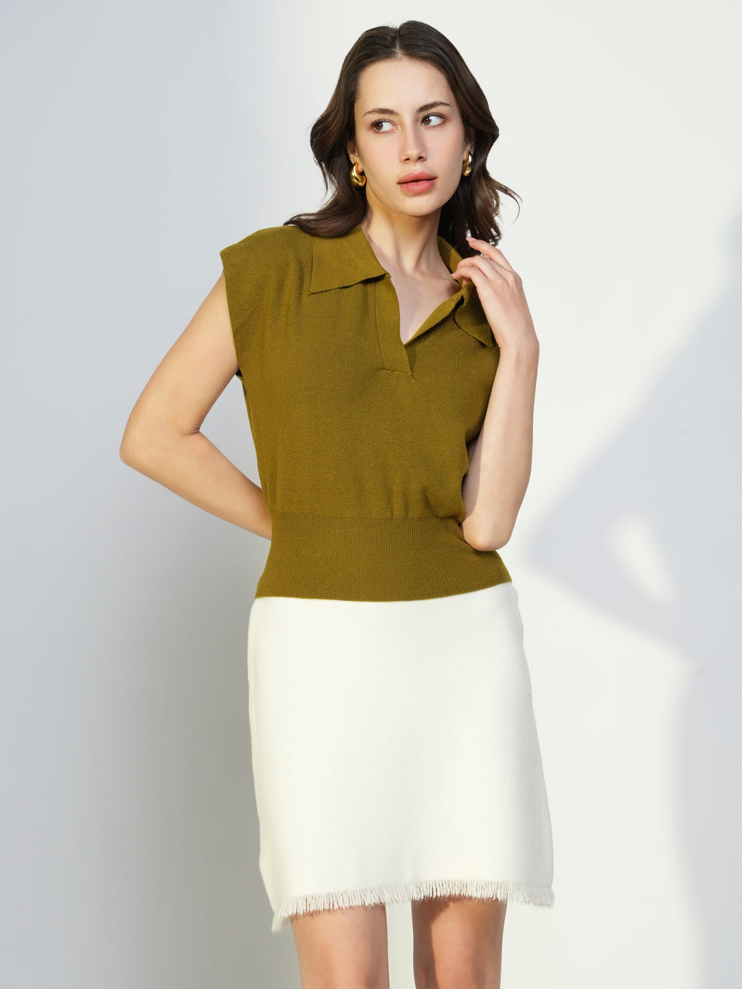 Women Olive Solid Top