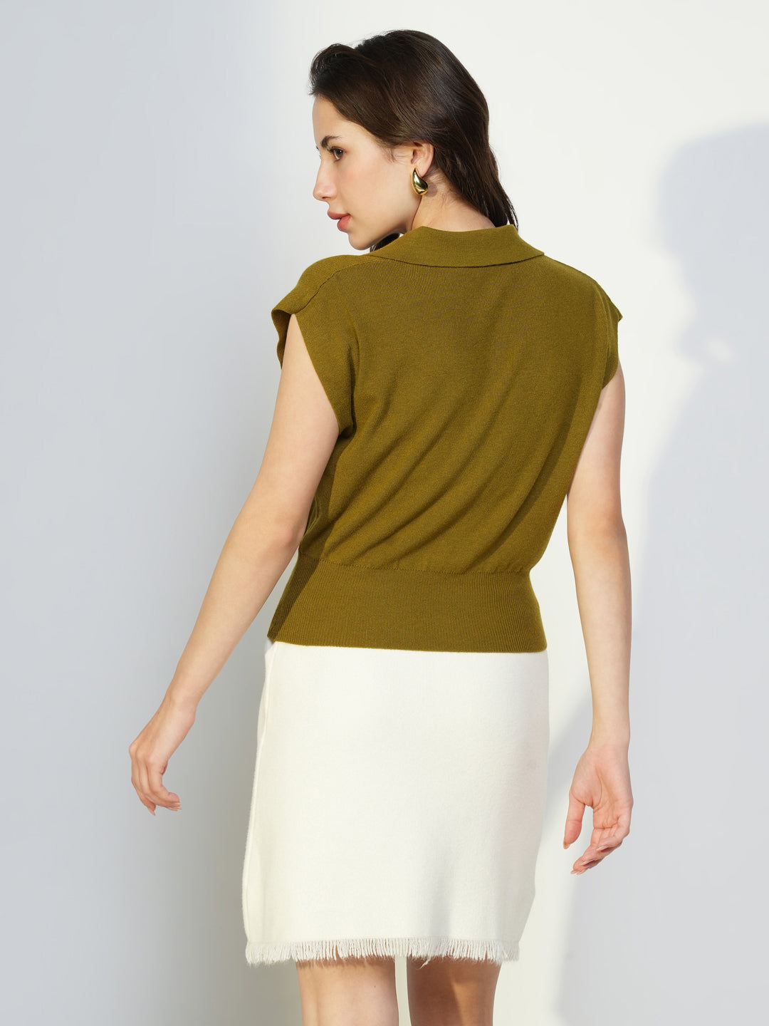 Women Olive Solid Top