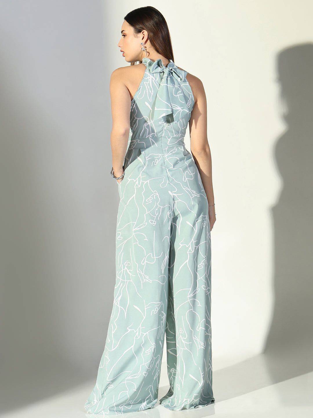 Women Green Printed Jumpsuit