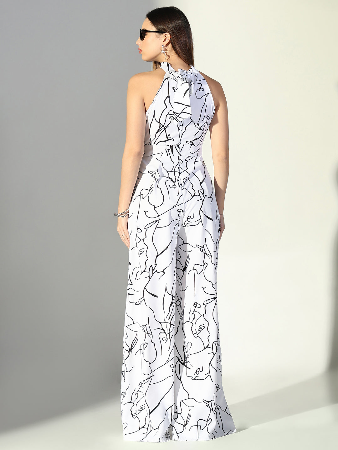 Women White Printed Jumpsuit