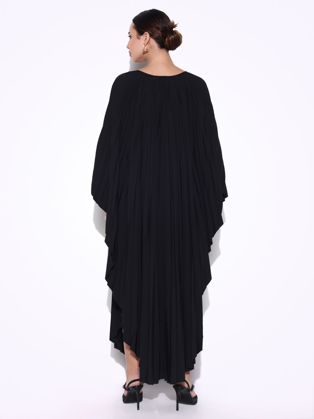 Women Solid Black Kaftan Dress