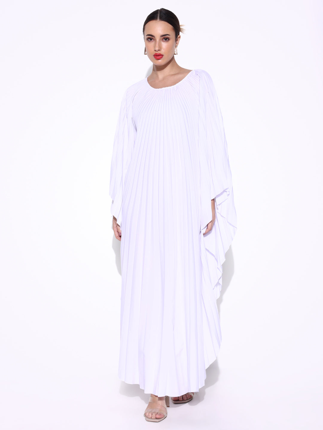 Women Solid White Kaftan Dress