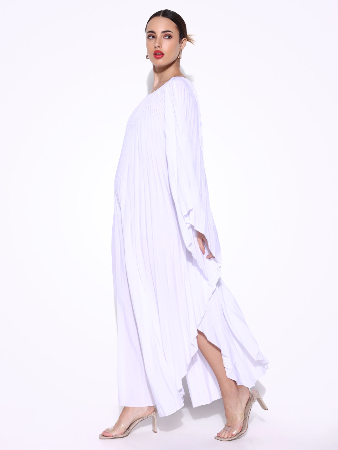 Women Solid White Kaftan Dress