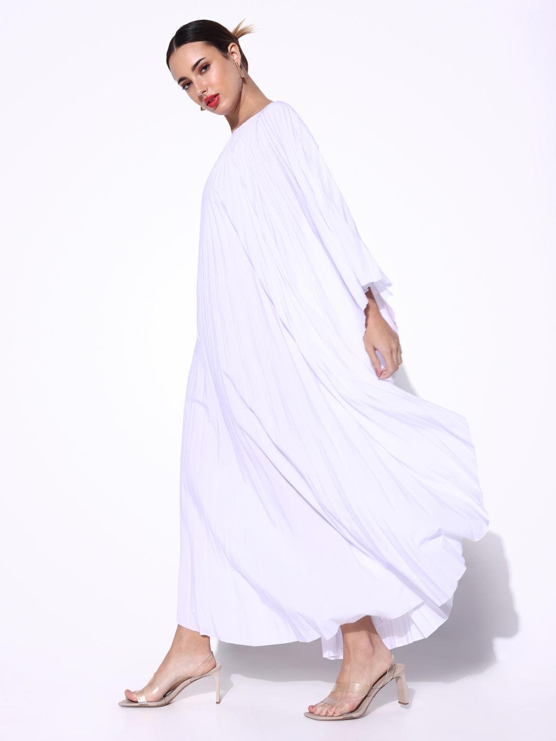 Women Solid White Kaftan Dress