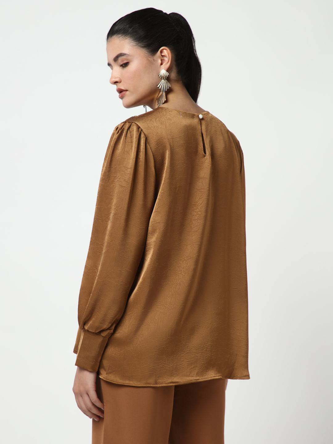 Women Brown Solid Top