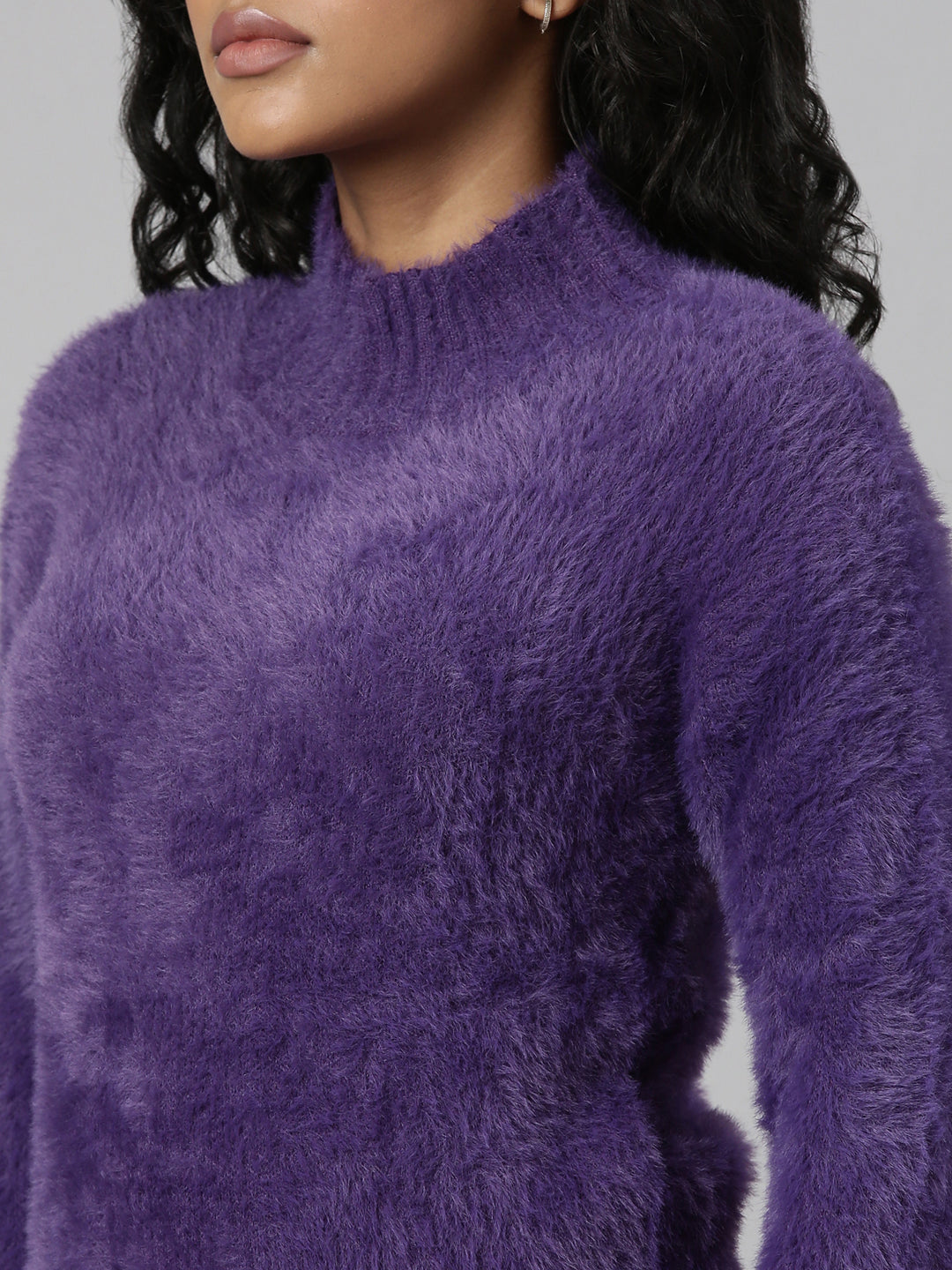 Women Purple Solid Regular Top