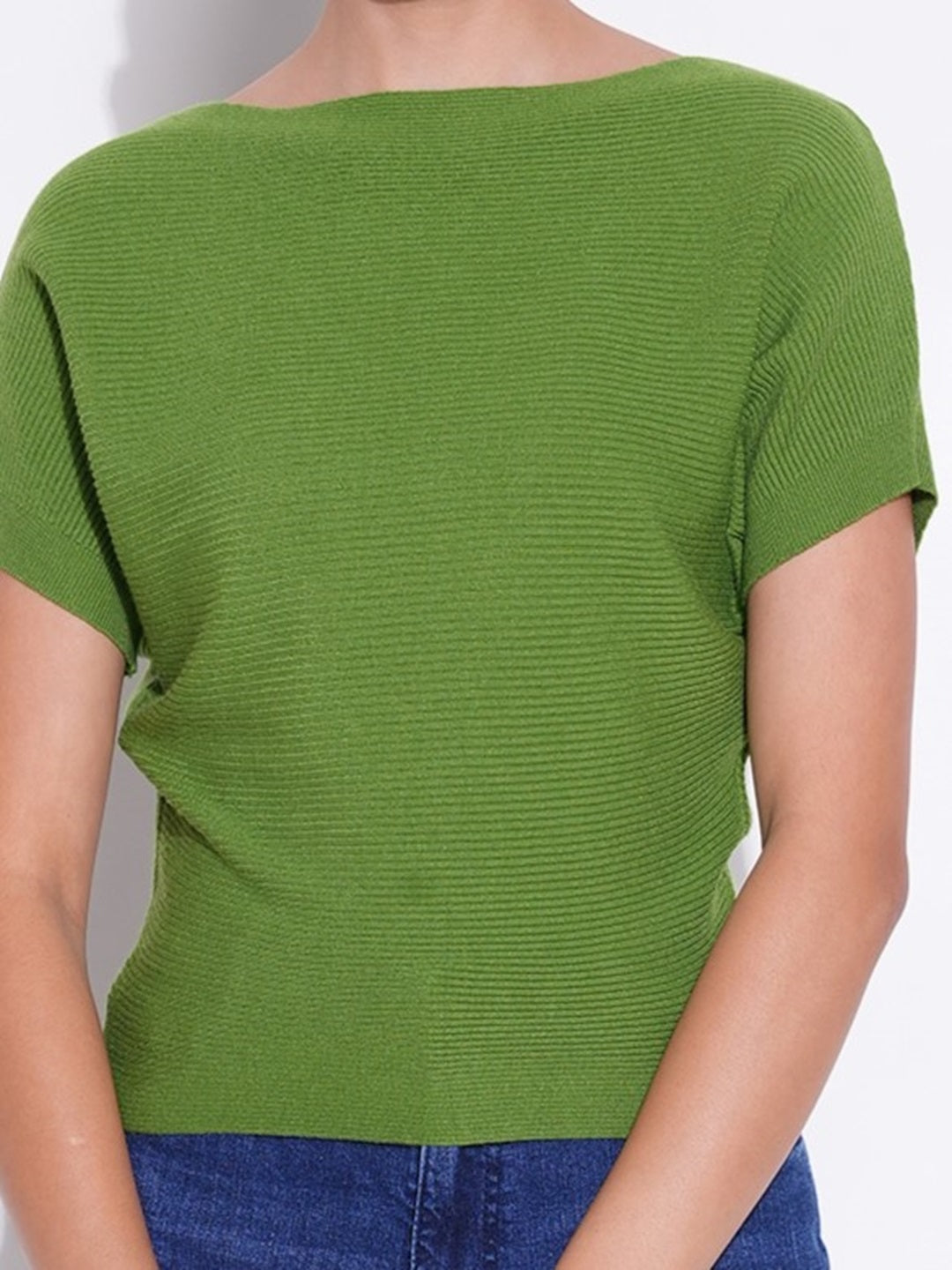 Women Green Solid Crop Top