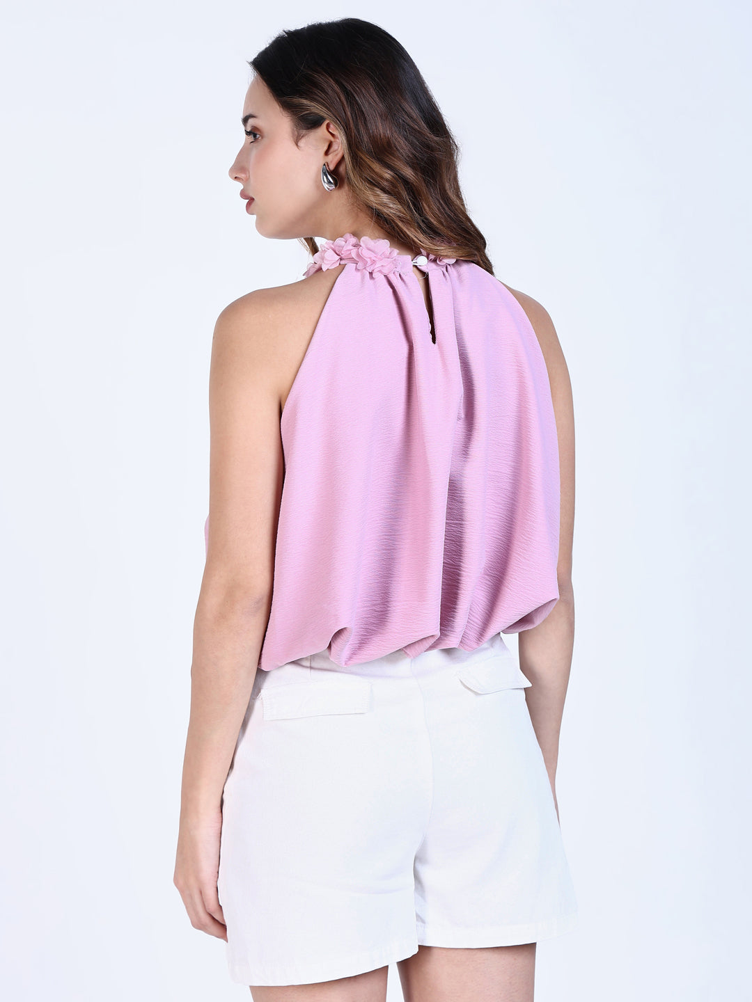 Women Solid Pink Top