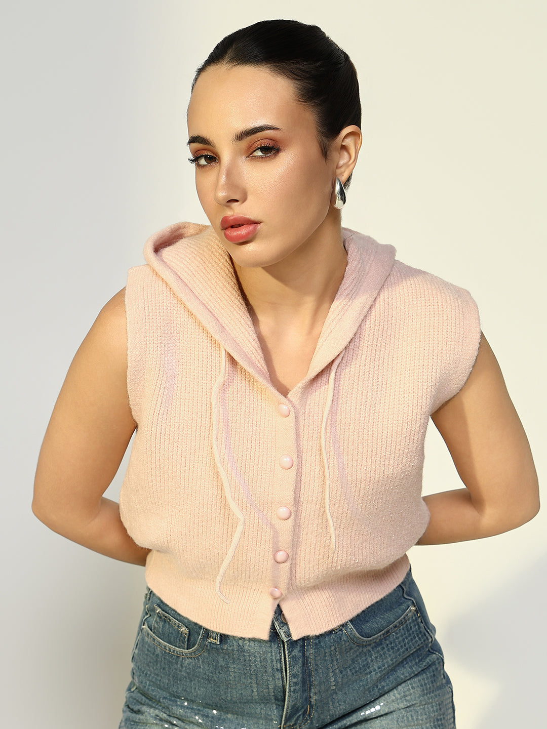 Women Solid Peach Top