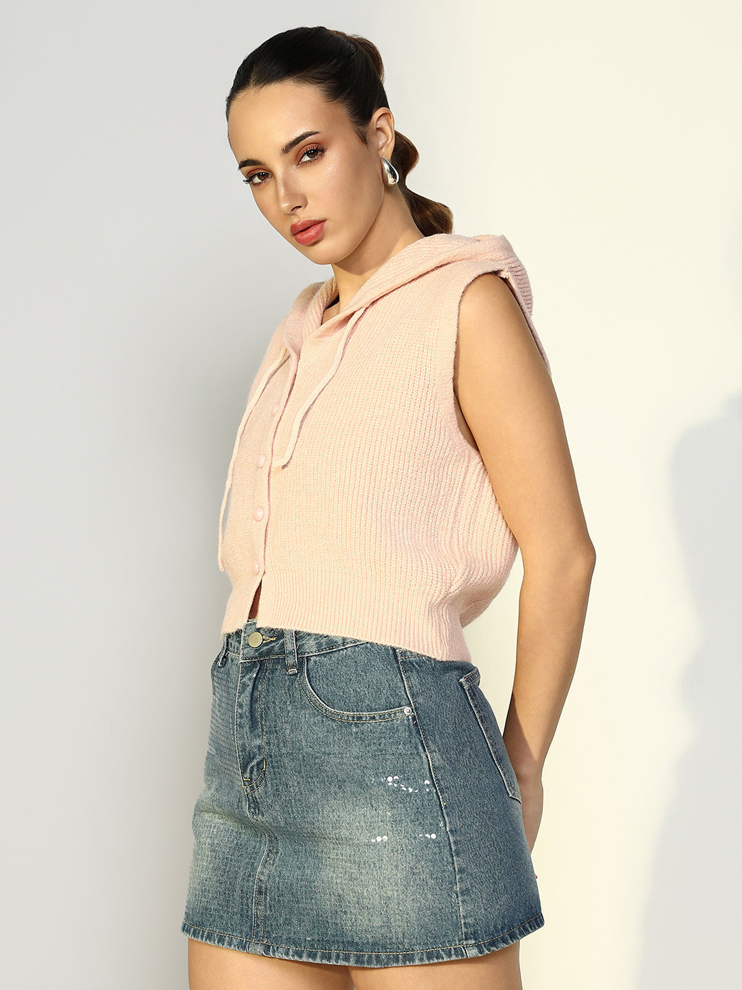 Women Solid Peach Top