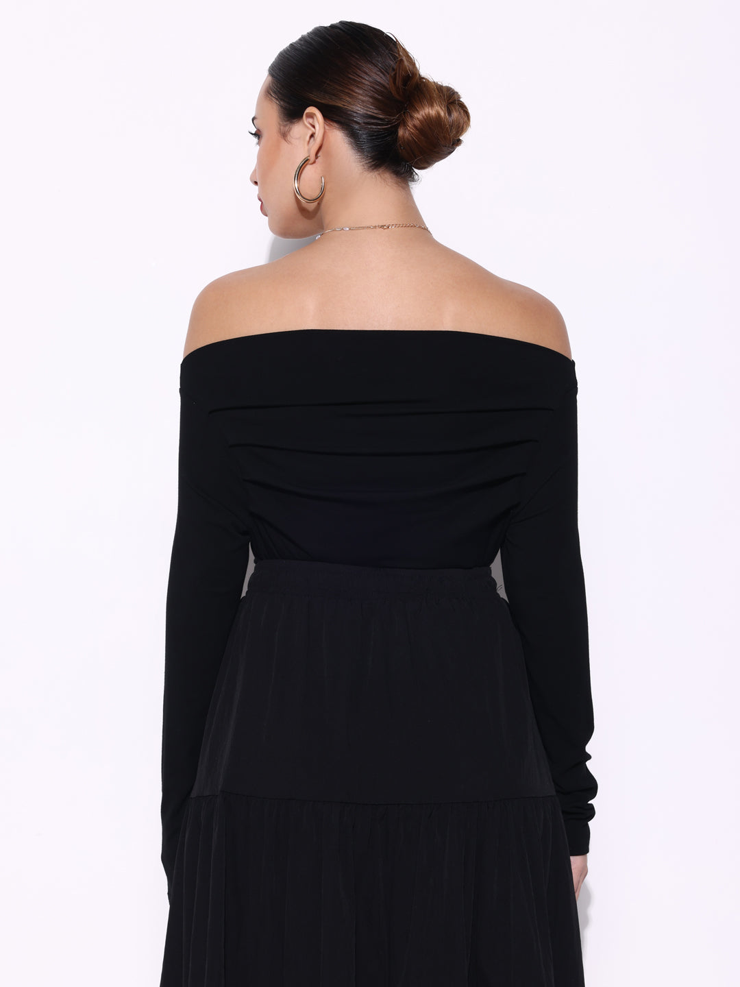 Women Solid Black Top