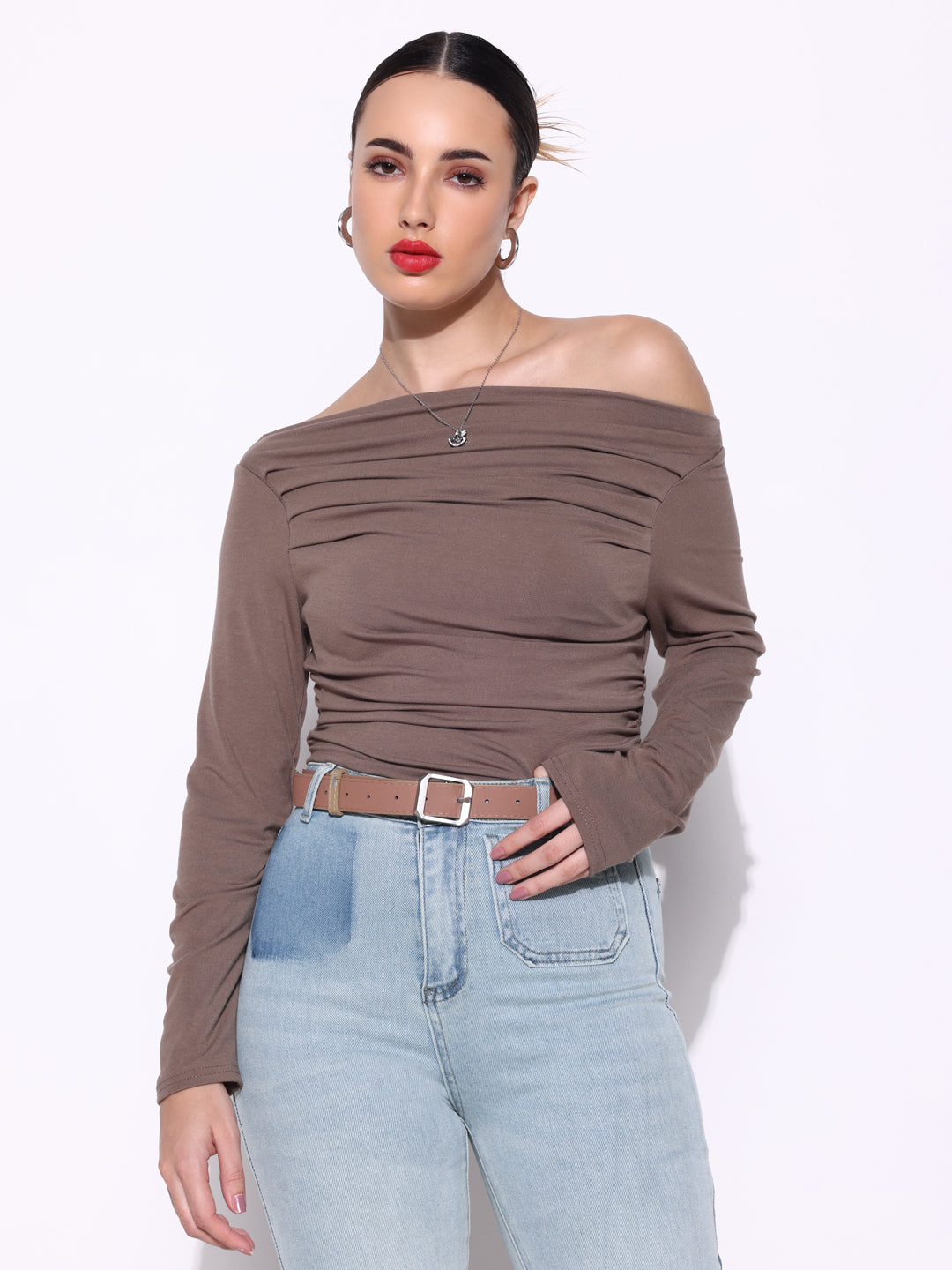 Women Solid Olive Top