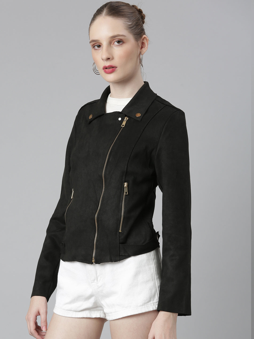 Women Black Solid Tailored Jacket