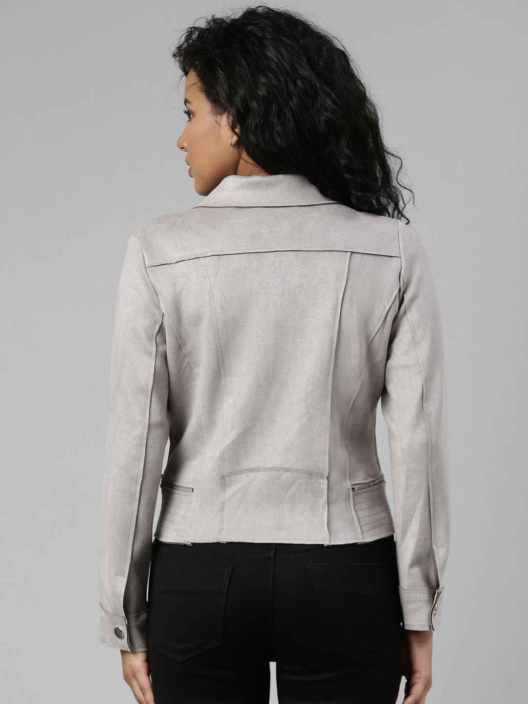 Women Grey Solid Tailored Jacket