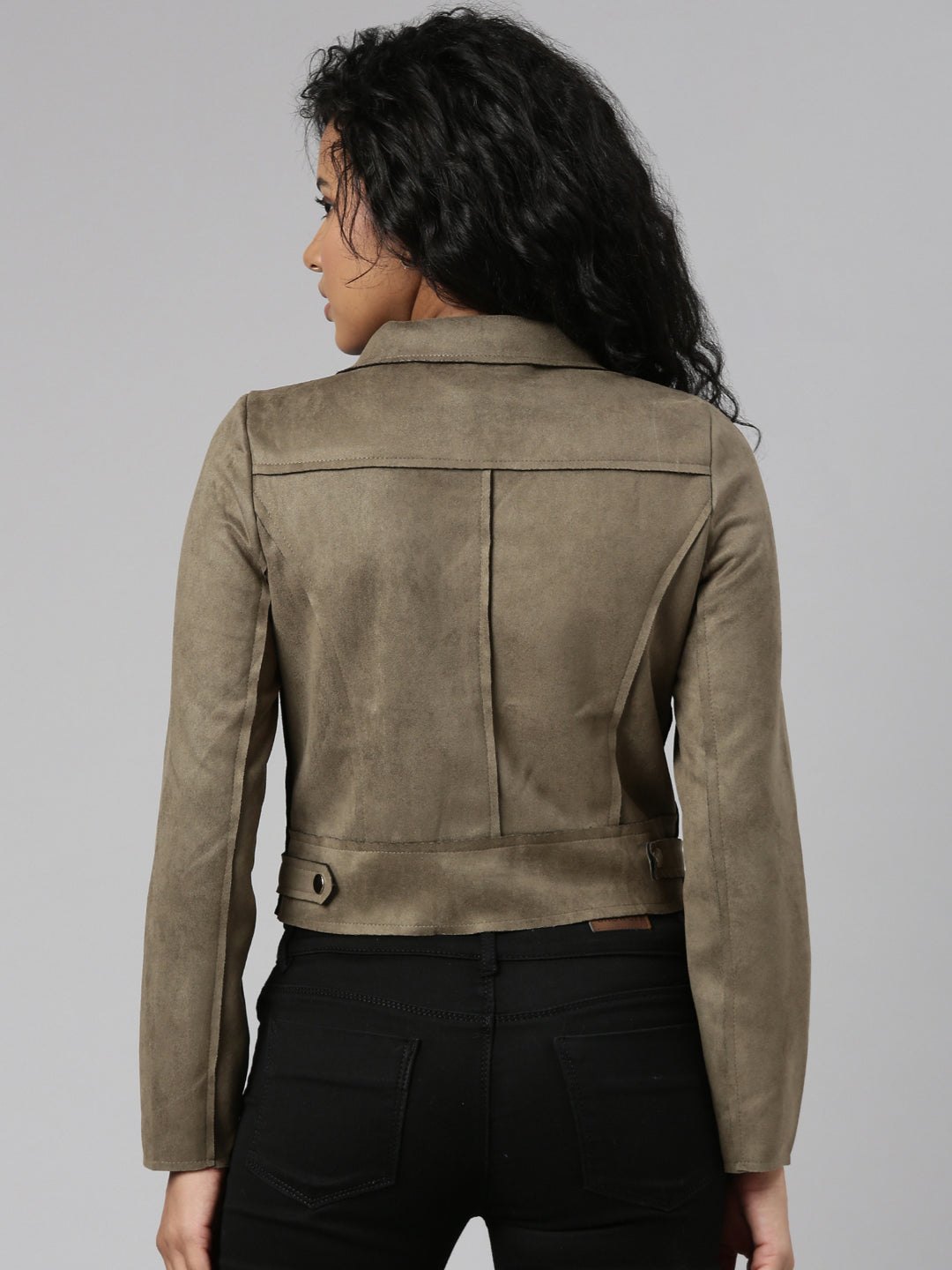 Women Olive Solid Tailored Jacket