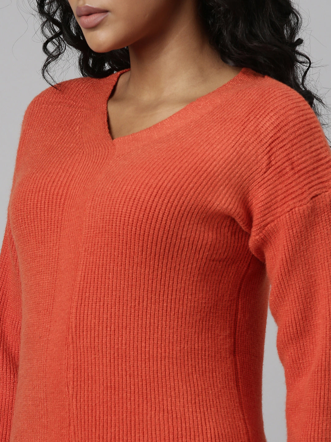 Women Orange Solid Regular Top