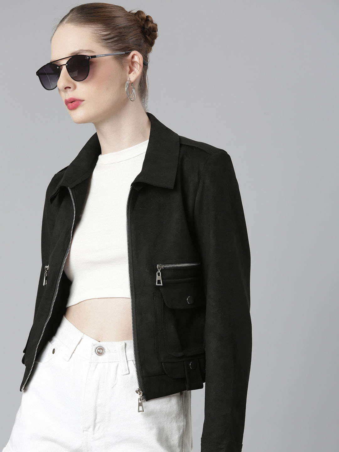 Women Black Solid Tailored Jacket