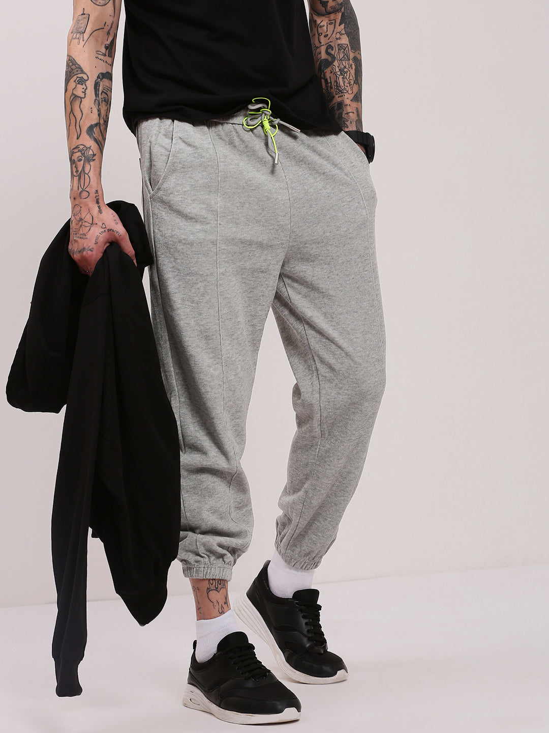 Men Grey Solid Jogger