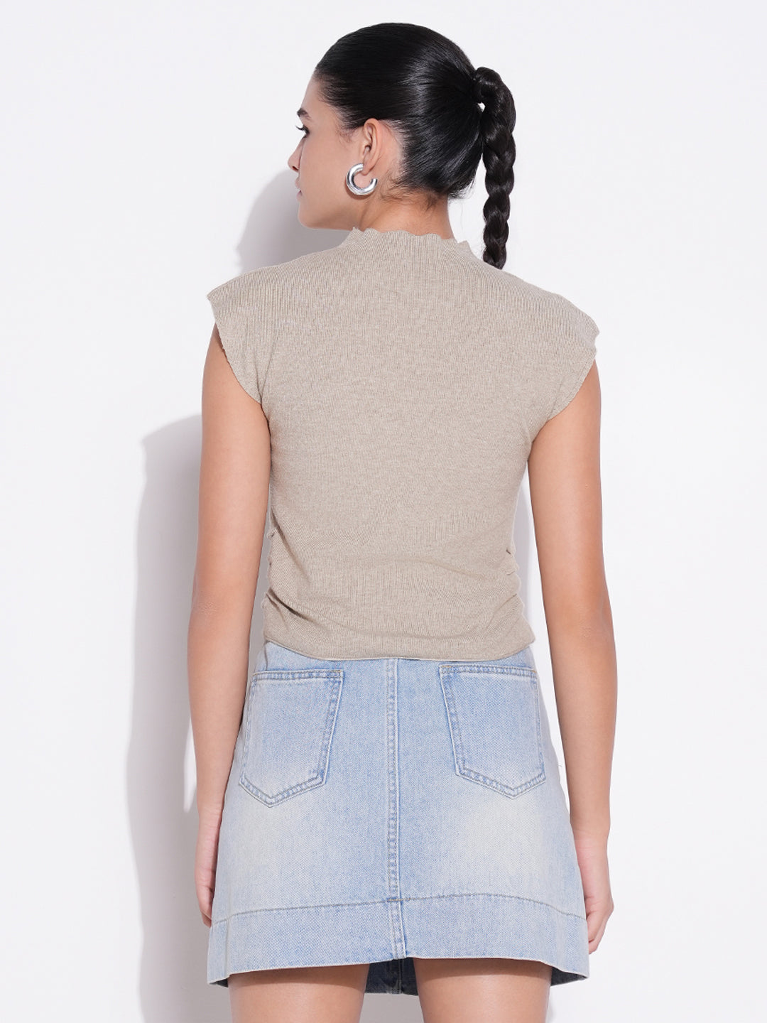 Women Beige Solid Top