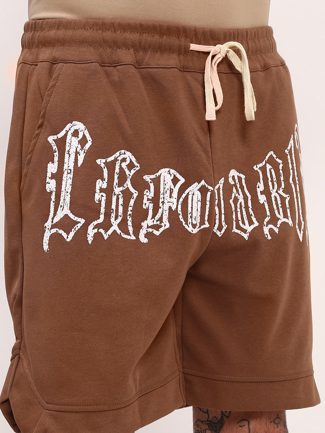 Men Brown Graphic Shorts