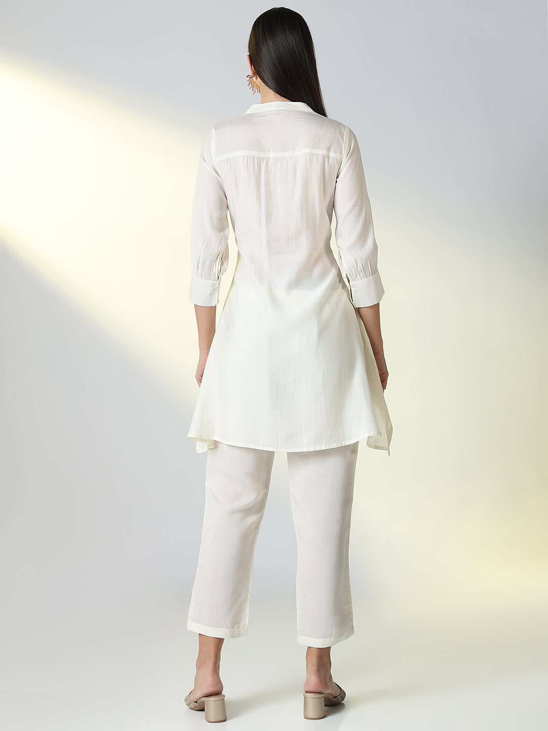 Women Off White Embellished Co Ords Set