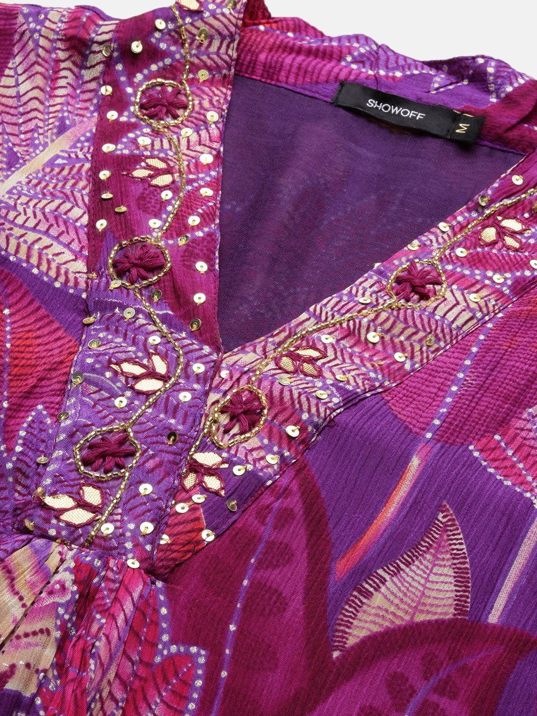Women Floral Purple Straight Kurta Set with Dupatta