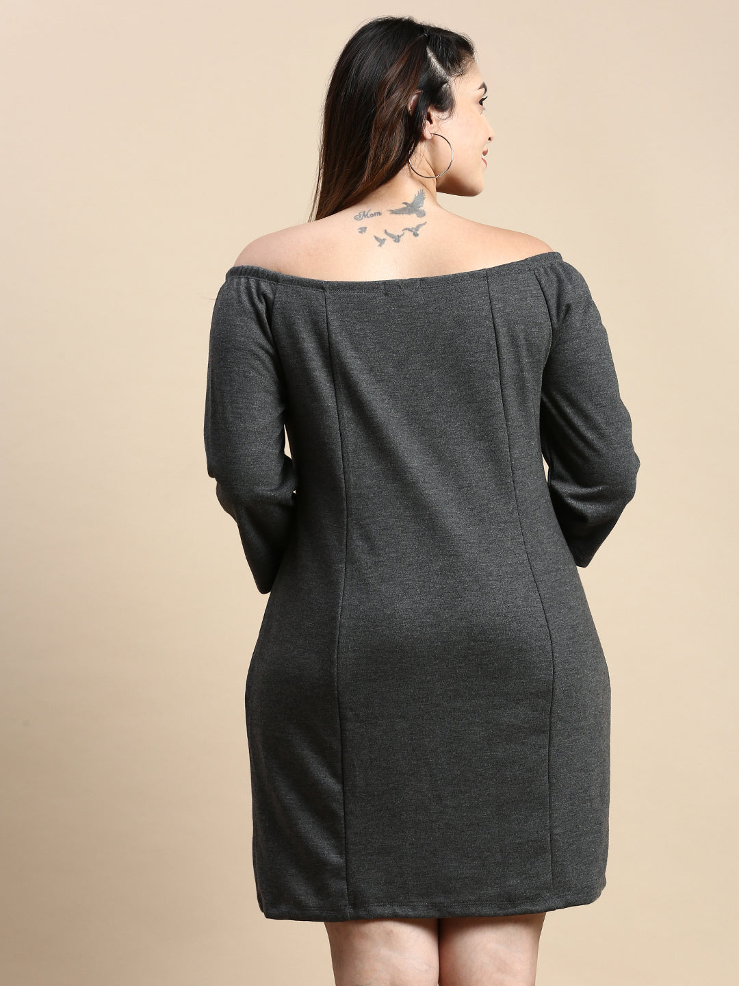 Women Grey Solid A-Line Dress