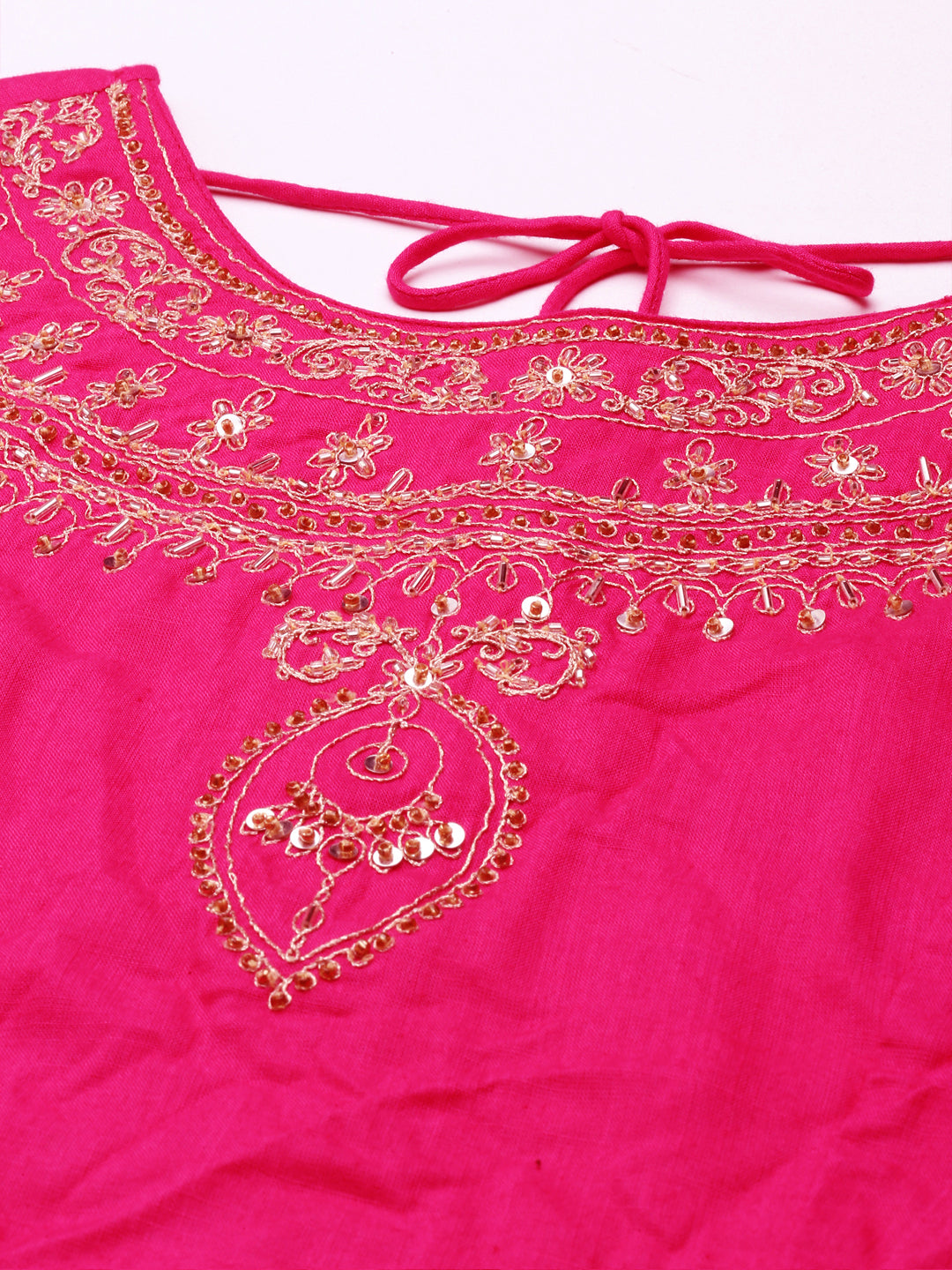 Women Solid Pink A-Line Kurta Set with Dupatta