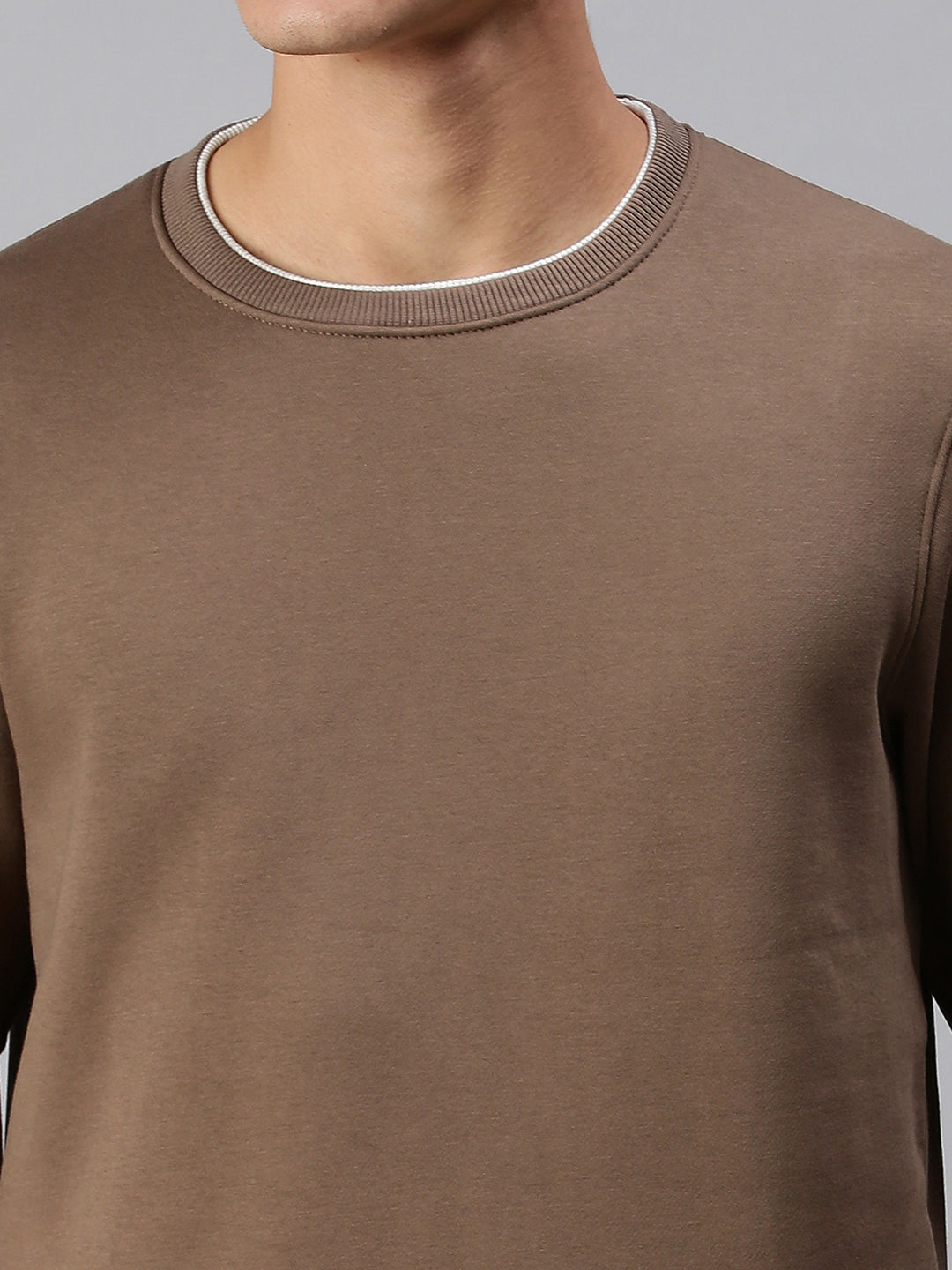 Men Solid Brown Pullover