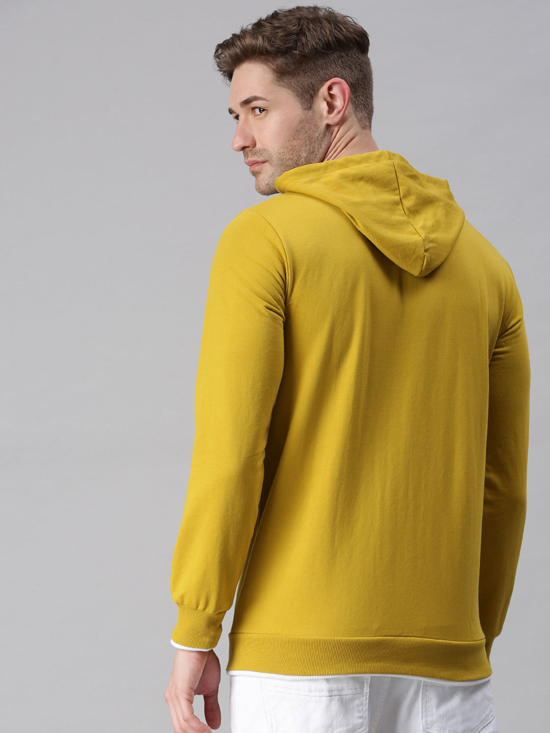 Men Printed Yellow Sweatshirt